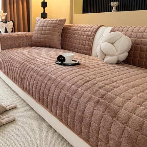 Velvet Sectional Couch Cover for 3 Seats by MDSASFD