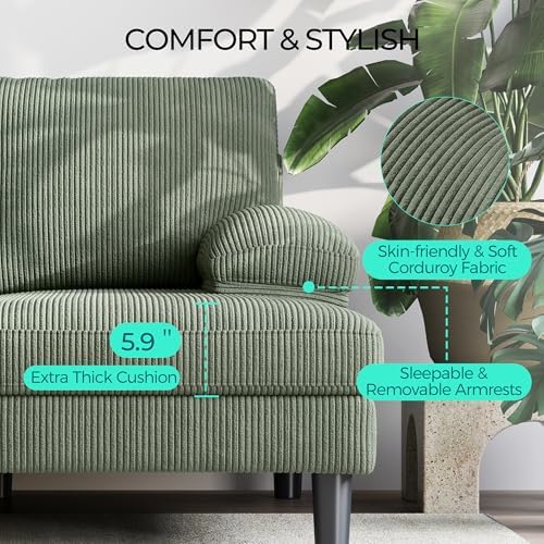 LINSY HOME Sectional Couch, 4 Seat Couch - Image 5