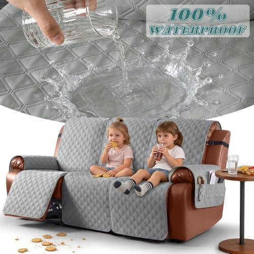 Ruaozz Waterproof Recliner Couch Covers, Non-Slip Sofa SlipCover, 3 Seater - Image 3