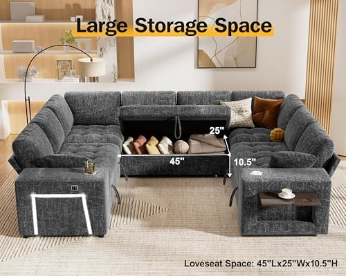 Vipbear 111" Modular Sectional Sleeper Sofa - Image 6