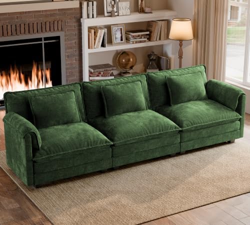 ELUCHANG 116" Oversized Modular Sectional Sofa, Comfy Chenille Cloud Couch by ELUCHANG