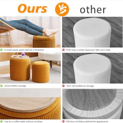 BLEXA Set of 2 Round Storage Ottoman - Image 5