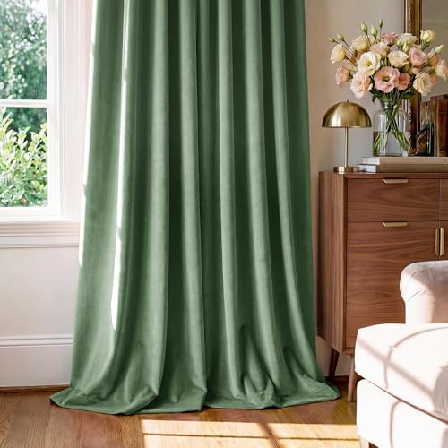 StangH Emerald Green Velvet Thermal Curtains - Image 7