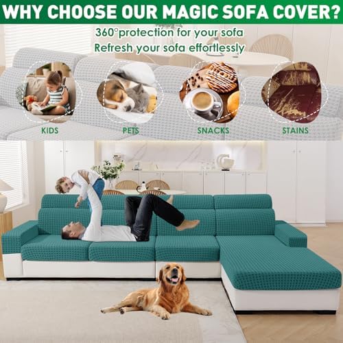 MAXIJIN Couch Cushion Covers for Sectional Sofa, Stretch Sofa Cushion Cover - Image 6