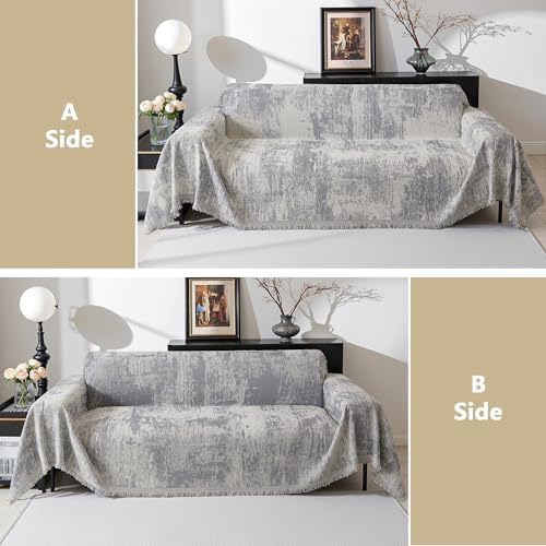 MEETSKY Couch Cover for Sectional Sofa Set Abstract Geometric Chenille Sofa - Image 7