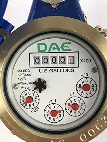 DAE V-75 Vertical Water Meter, 3/4” NPT Couplings, Measuring in Gallons - Image 4
