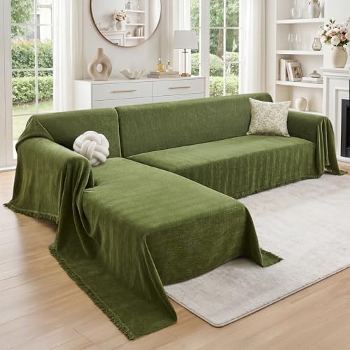 CAPALOCA Herringbone L Shaped Couch Cover by CAPALOCA