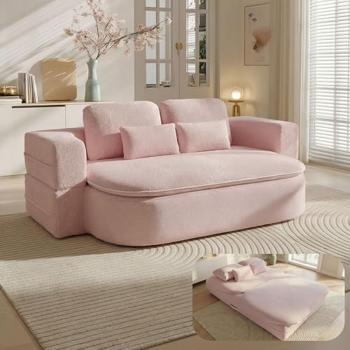 75'' Folding Sofa Bed, Convertible Memory Foam Boneless Couch by IZLKQC