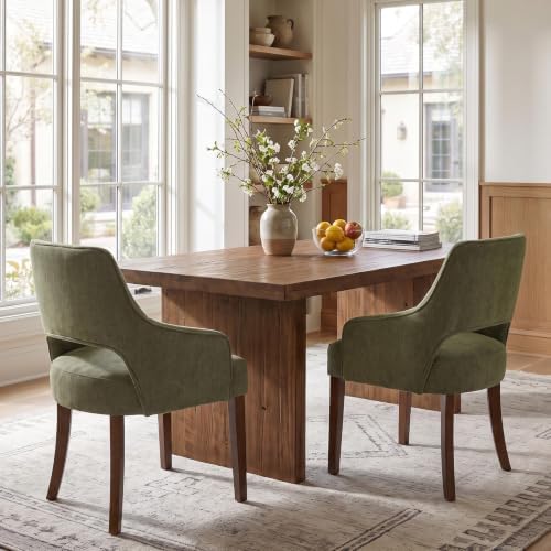 Chenille Upholstered Dining Chairs Set of 4 - Image 6