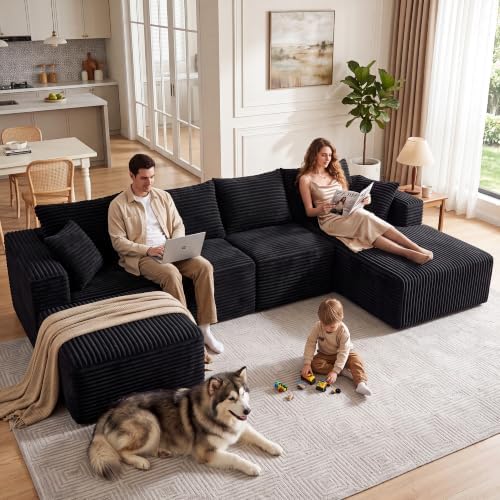 118" U Shaped Boneless Couches for Living Room, Modular Sectional Sofa - Image 3