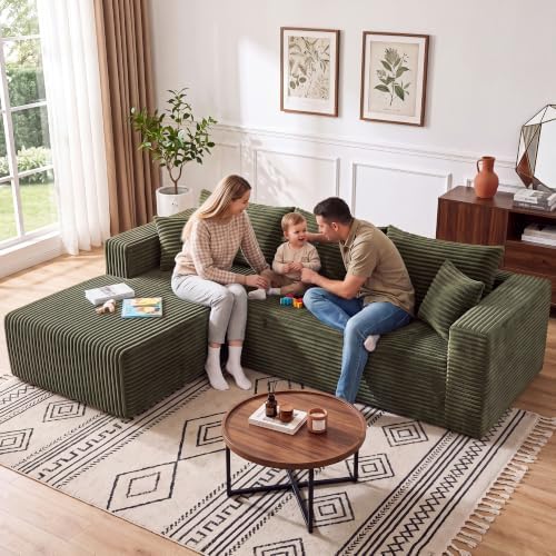 Boneless Couches for Living Room, L Shape Modular Sectional Sofa - Image 3