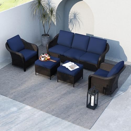 5 Piece Patio Furniture Set, Wicker Outdoor Conversation Set by Meetleisure-LeisureLiving