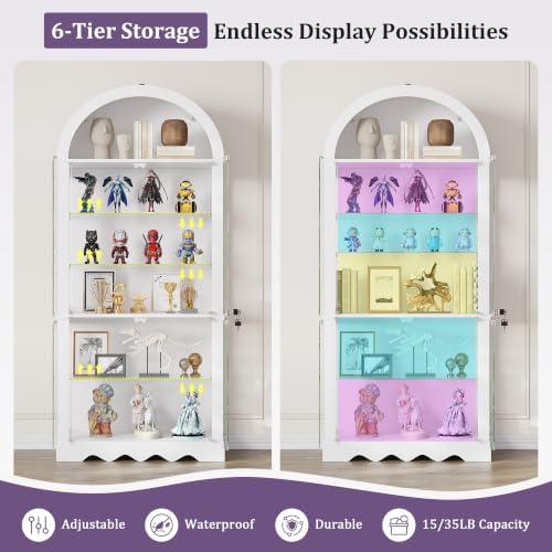 6-Tier Arched Glass Display Cabinet - Image 5
