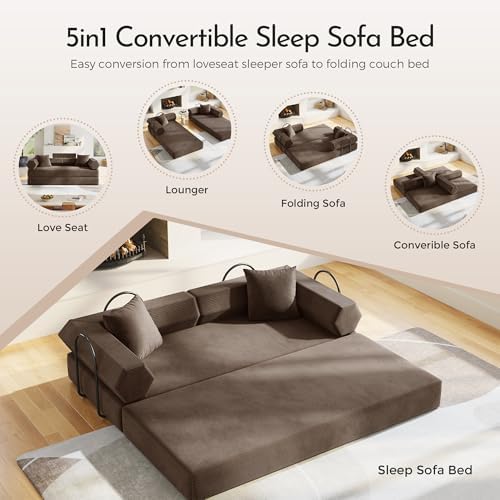 79" Convertible Futon Sofa Bed, Boneless Couch - Image 4