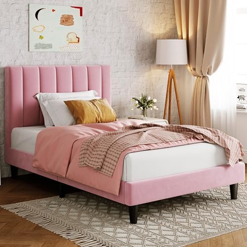 Allewie Twin Bed Frame/Velvet Upholstered Bed Frame - Image 7