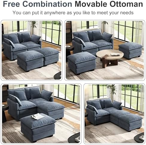 Hanherry 58" Cloud Couch Sectional Modular Sofa, Deep Seat Couches - Image 5