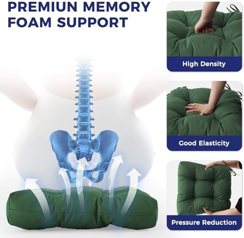IASEAHK Outdoor Chair Cushions Set of 2, Waterproof Outdoor Seat Cushions - Image 5