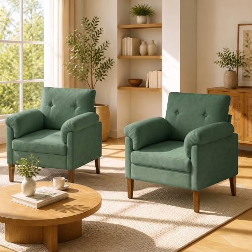 Accent Chairs Set of 2, Modern Upholstered Corner Chair by Unknown