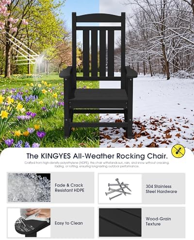 KINGYES Oversized Outdoor Rocking Chair - Image 5