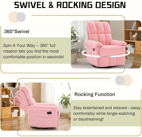 Korser Recliner Chair, Swivel Rocker Recliner Chair - Image 3