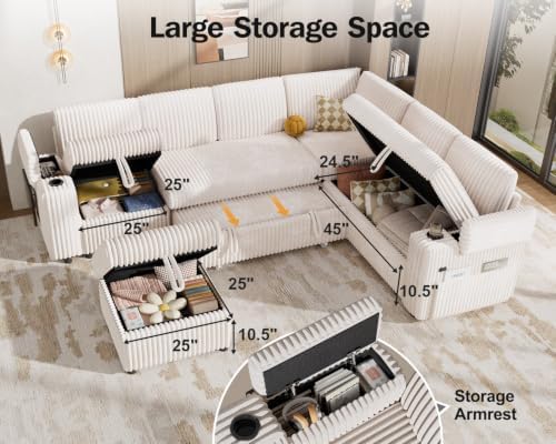 Vipbear 111" Modular Sectional Sleeper Sofa - Image 7