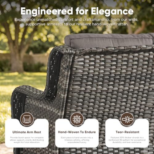 Belord 3-Piece PE Wicker Outdoor Sofa - Image 5