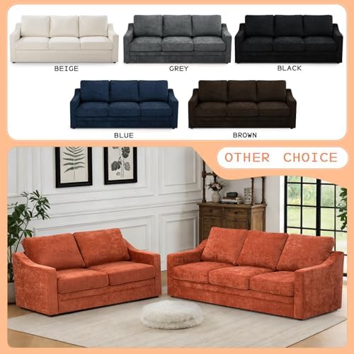 2 Pieces Chenille Sofa Set w/Soft Back Cushion - Image 5