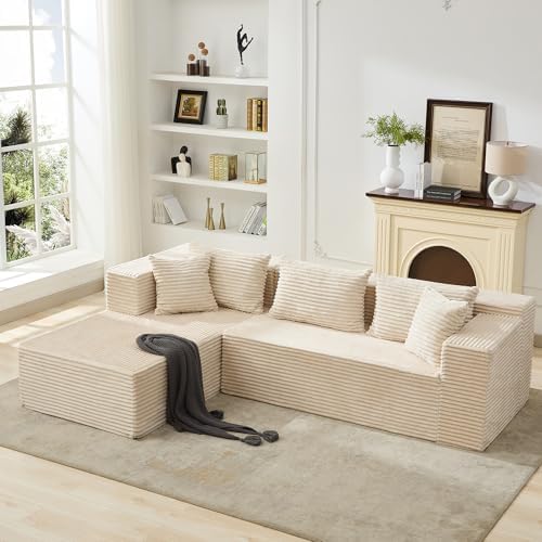 106" L Shaped Modular Cloud Sectional Sofa - Image 2