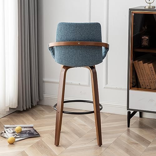 LUNLING 25.6" Counter Height Barstools Set of 2 Mid Century Modern Retro Bar - Image 5