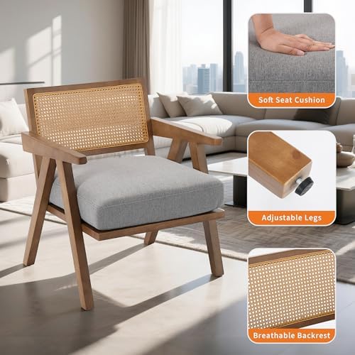 GarveeHome Mid-Century Farmhouse Accent Chair - Image 4