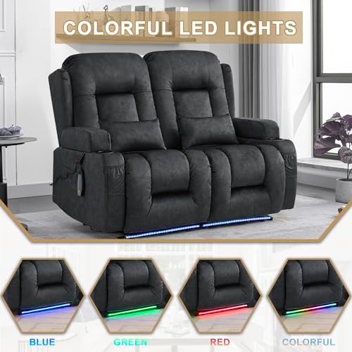 URRED Power Loveseat Recliner Sofa - Image 6