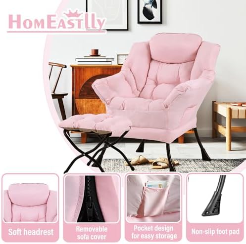 Lazy Chair with Ottoman, Soft Comfy Chair - Image 6