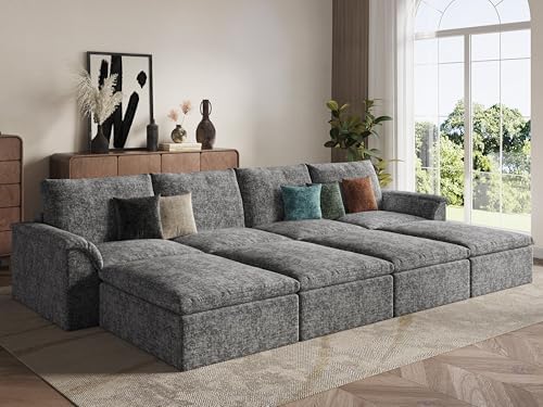 EASE MOOSE 147" Cloud Sofa Bed, Oversized Boneless Couches by EASEMOOSE