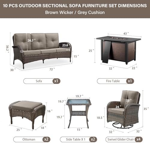 Belord Expansive 10 Pieces Outdoor Patio Furniture Set - Image 3