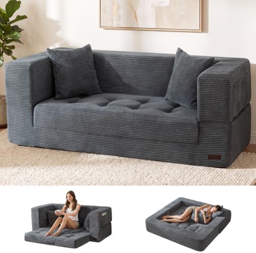 MAXYOYO Folding Sofa Bed, Convertible Boneless Loveseat Couch by MAXYOYO