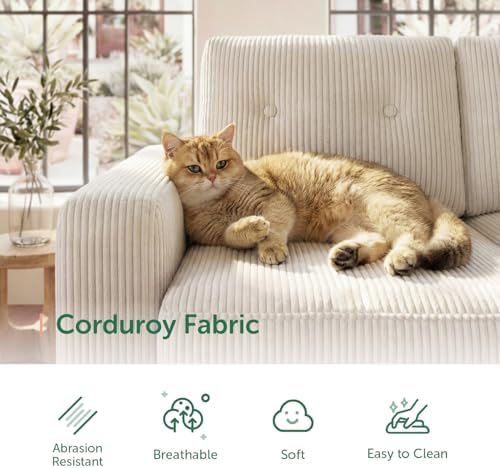 HONBAY Corduroy Sectional Sleeper Sofa - Image 5