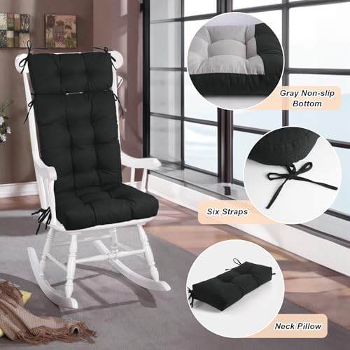 Rocking Chair Cushions Indoor High Back Set - Image 4