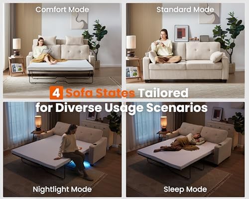Queen Size Pull Out Sleeper Sofa Bed, Pullout Loveseat Couch Bed - Image 4
