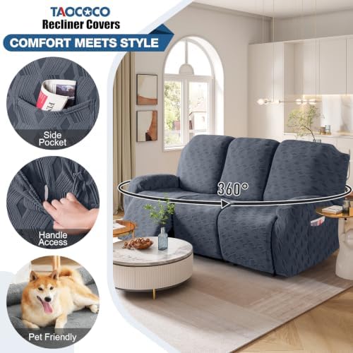 TAOCOCO Recliner Sofa Covers Stretch Reclining Couch Cover, Jacquard Recliner - Image 4