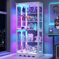 Dystler Display Cabinet with Glass Doors, RGB Lights by CraftYourIdealHomeLife