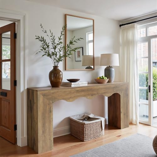 Tribesigns 63" Farmhouse Console Table, Wooden Couch Table Behind Sofa by Tribesigns