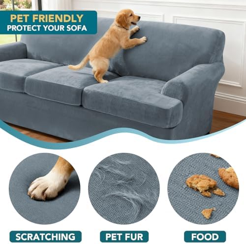 Sofa Cover 3 Piece T Cushion Loveseat Covers - Image 5