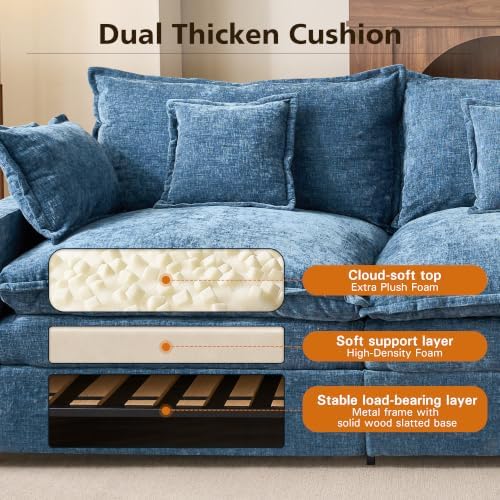 108" Modular Sectional Sofa, U Shaped Modern Comfy Cloud Couch - Image 5