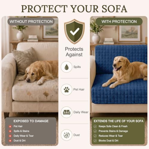 Smiry Velvet Couch Cover for Dogs, Non Slip Soft Sofa Protector for Pets - Image 5