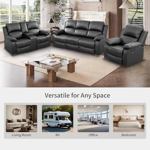 Manual Reclining Couch Sofa Set - Image 6