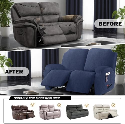 4 Pieces Stretch Recliner Loveseat Covers - Image 4