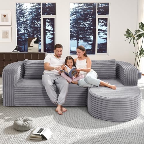 Hobestluk Boneless Couch Modular Sectional Sofa L-Shape Lounge Cloud Couch - Image 3