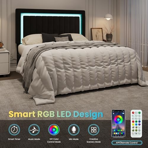 SHA CERLIN Queen Size Velvet Bed Frame - Image 4