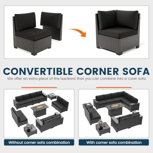 Patio Furniture Set with 44'' Fire Pit Table - Image 4
