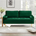 Velvet Loveseat Sofa, Mid Century Modern Small Love Seats Furniture Comfy Couch by Hdxdkog